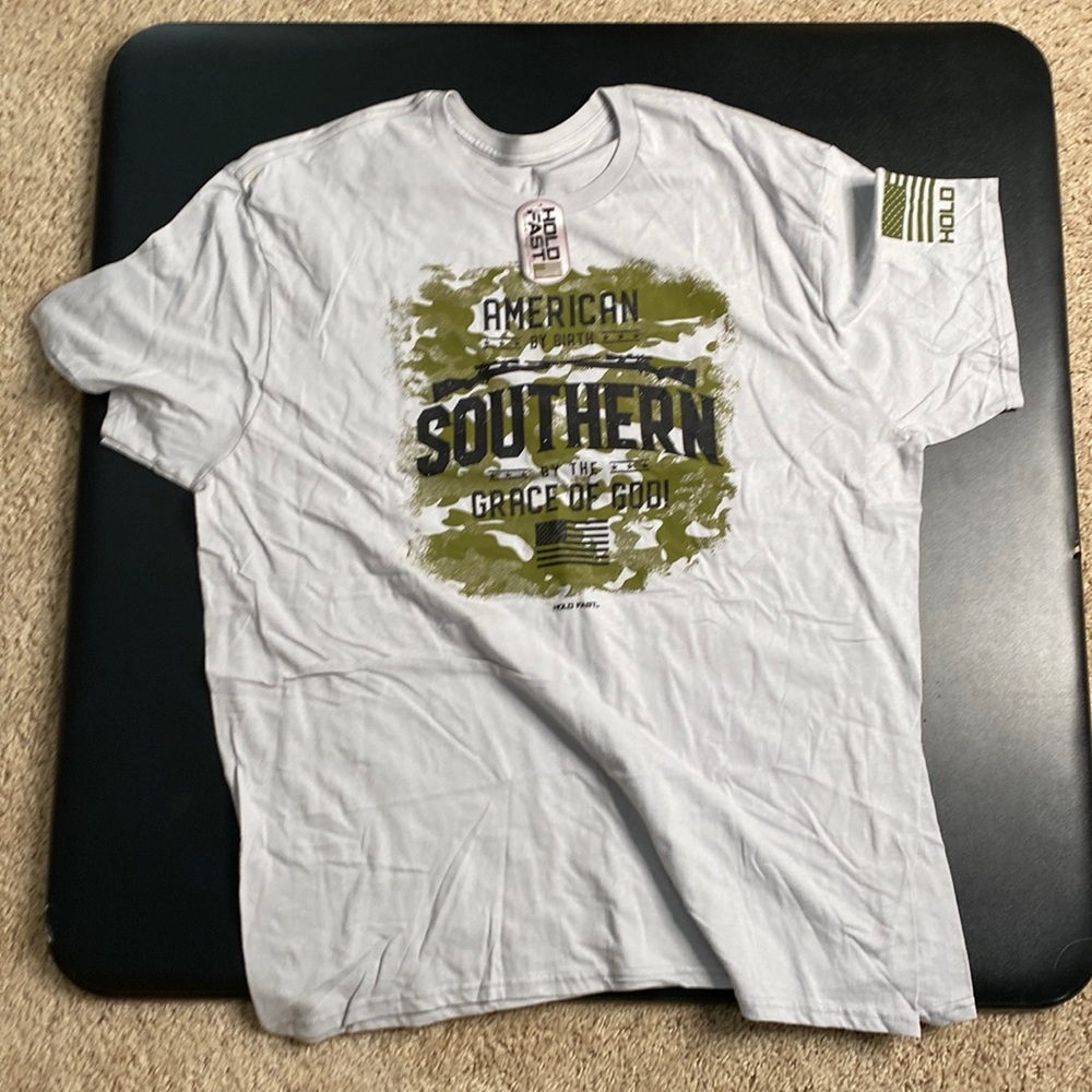 Hold fast, mens, 2X, white, short sleeve shirt, NWT